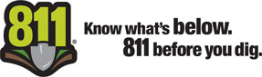811. Know what's below. 811 before you dig.