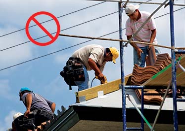 Trabaje sin riesgos cerca de cables eléctricos aéreos