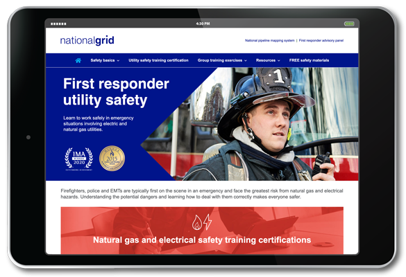 National Grid First Responder Utility Safety Training website