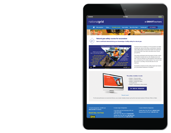 Natural gas safety course for excavators