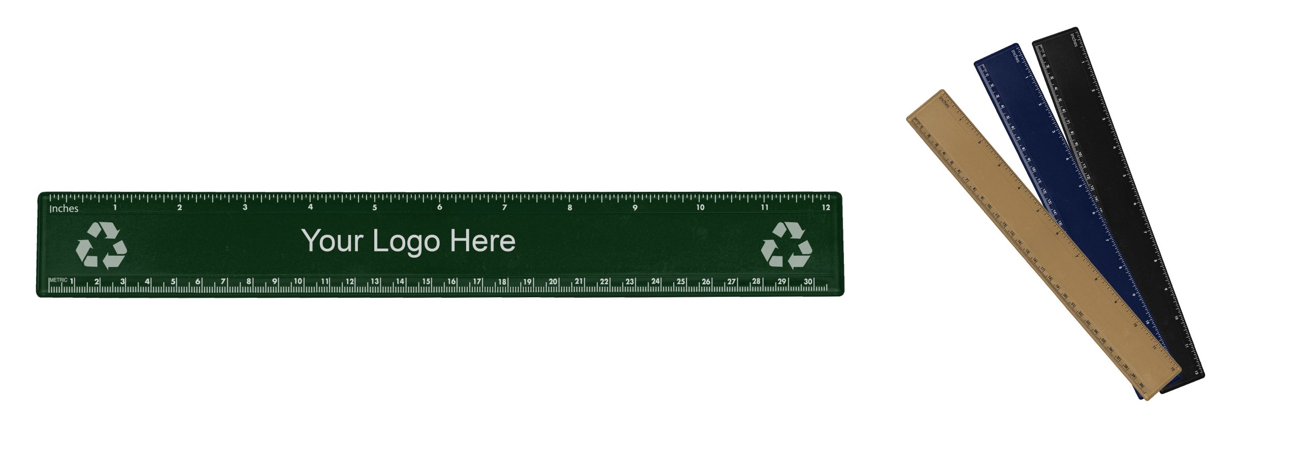 Recycled Plastic Ruler – ONYX and Green